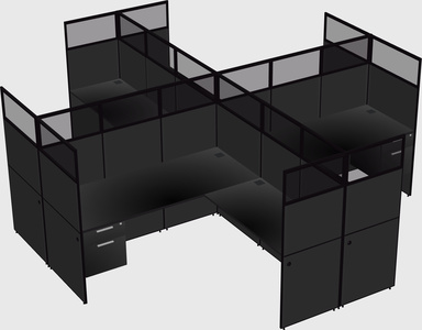 Shared l-shaped cubicles