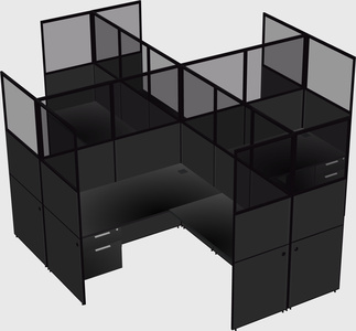 Shared l-shaped cubicles