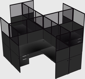 Shared l-shaped cubicles