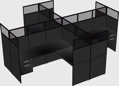 Shared l-shaped cubicles