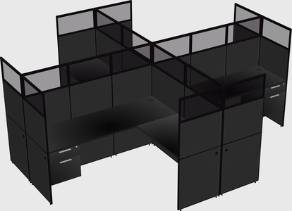 Shared l-shaped cubicles