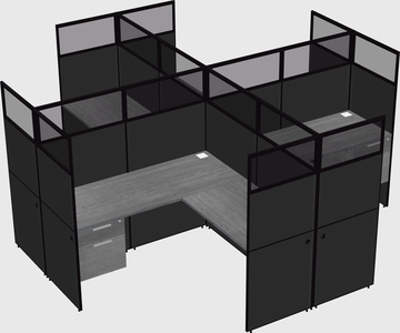 Shared l-shaped cubicles