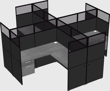 Shared l-shaped cubicles