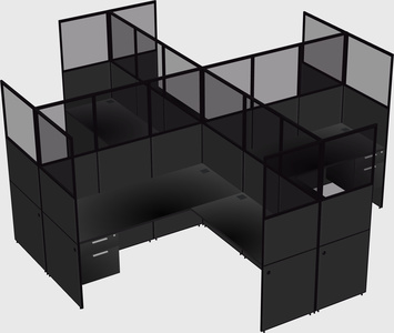 Shared l-shaped cubicles