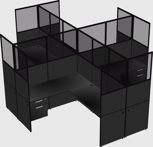 Shared l-shaped cubicles