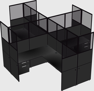 Shared l-shaped cubicles