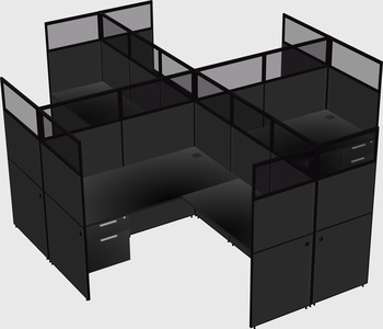 Shared l-shaped cubicles