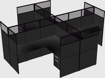 Shared l-shaped cubicles