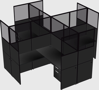 Shared l-shaped cubicles