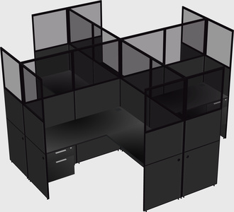 Shared l-shaped cubicles