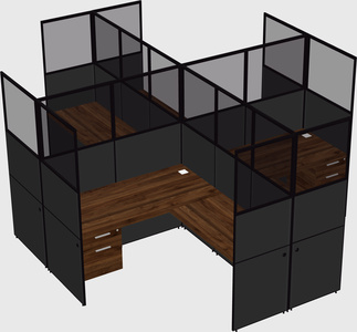 Shared l-shaped cubicles