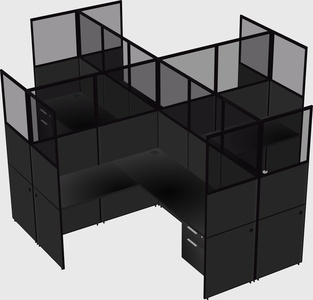 Shared l-shaped cubicles
