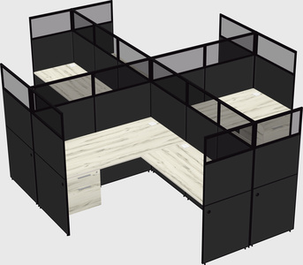 Shared l-shaped cubicles