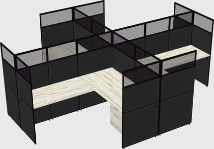 Shared l-shaped cubicles