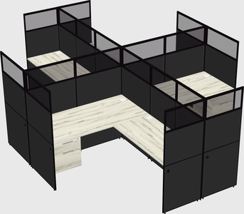 Shared l-shaped cubicles