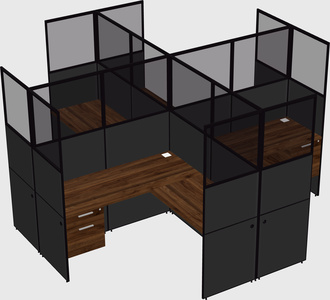 Shared l-shaped cubicles