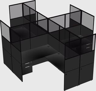 Shared l-shaped cubicles