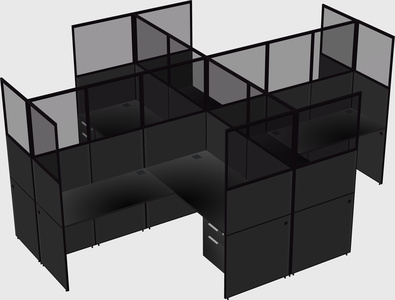 Shared l-shaped cubicles
