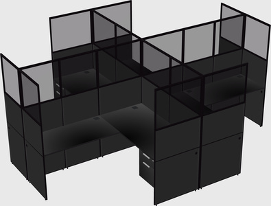 Shared l-shaped cubicles