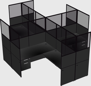 Shared l-shaped cubicles
