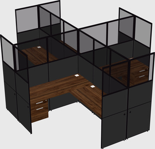 Shared l-shaped cubicles
