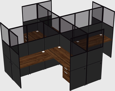 Shared l-shaped cubicles