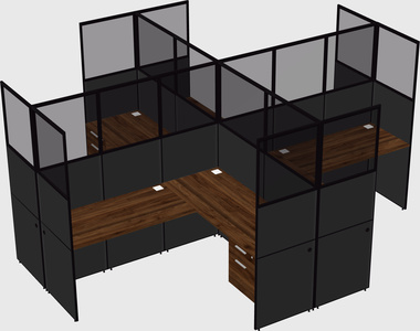 Shared l-shaped cubicles