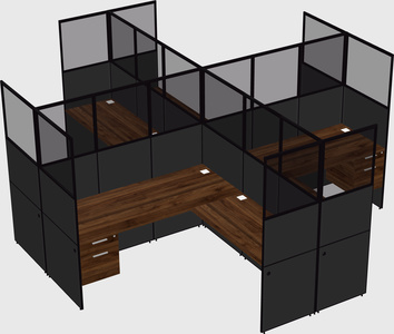 Shared l-shaped cubicles