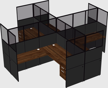 Shared l-shaped cubicles
