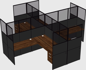 Shared l-shaped cubicles