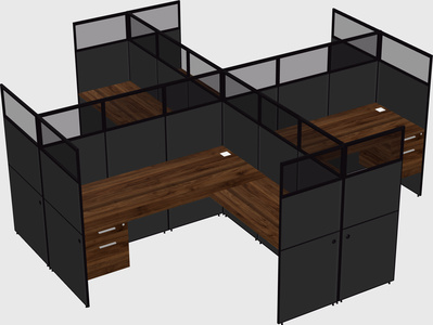 Shared l-shaped cubicles