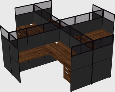 Shared l-shaped cubicles