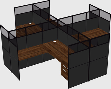 Shared l-shaped cubicles