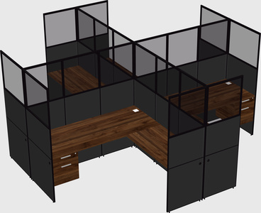Shared l-shaped cubicles