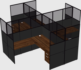 Shared l-shaped cubicles