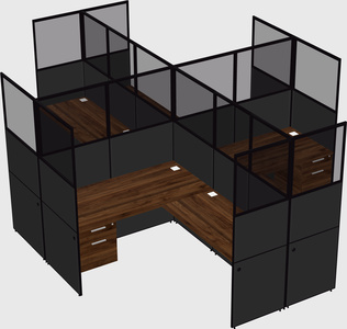 Shared l-shaped cubicles