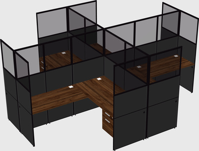 Shared l-shaped cubicles