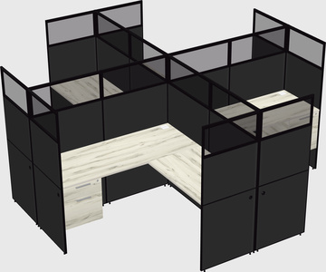 Shared l-shaped cubicles
