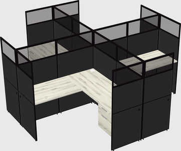 Shared l-shaped cubicles