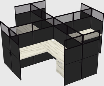 Shared l-shaped cubicles