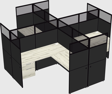 Shared l-shaped cubicles