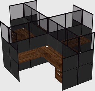 Shared l-shaped cubicles