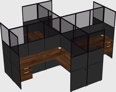 Shared l-shaped cubicles