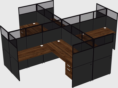 Shared l-shaped cubicles