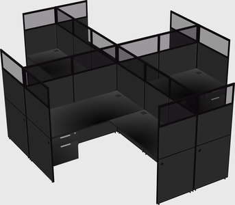 Shared l-shaped cubicles