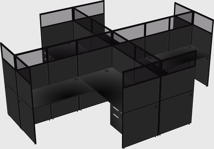 Shared l-shaped cubicles
