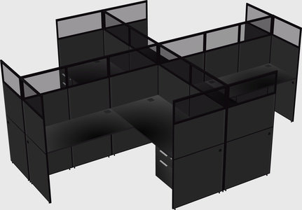 Shared l-shaped cubicles