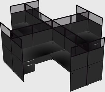 Shared l-shaped cubicles