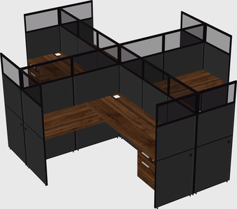 Shared l-shaped cubicles