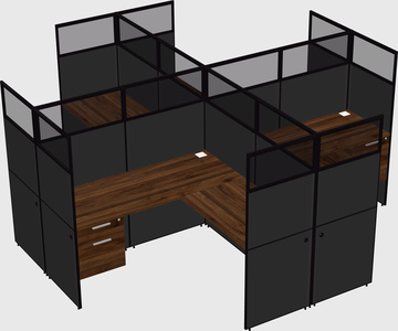 Shared l-shaped cubicles